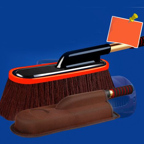 Chiffonnette de Lavage Auto Brosse Détail sans Rayures avec Manche Télescopique pour Nettoyage Extérieur Intérieur Marron Unité (1/3)