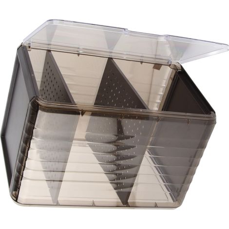 Stapelbarer, luxuriöser und eleganter Becherhalter, staubdicht, transparent, geeignet für Wohnzimmer, Büro, Arbeitszimmer und Schränke, große Größe - schwarz. (1/5)