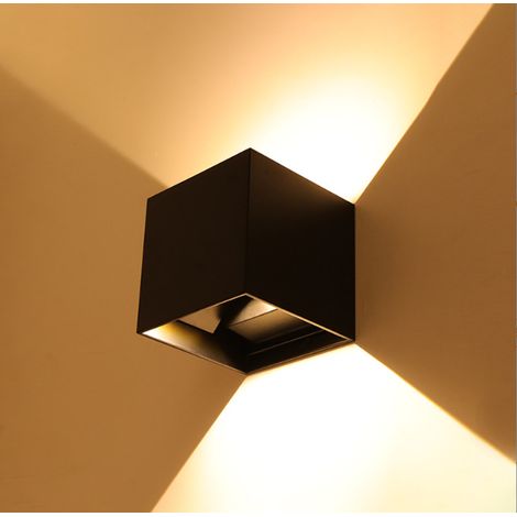 Applique Murale Interieur/Exterieur 6W,Lampe Murale LED Etanche murale moderne pour chambre à coucher, salon, escalier(noir) (1/5)