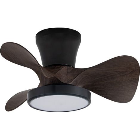 Moll Schwarz+Holz LED-Lüfter 20W 1900Lm CCT Dim