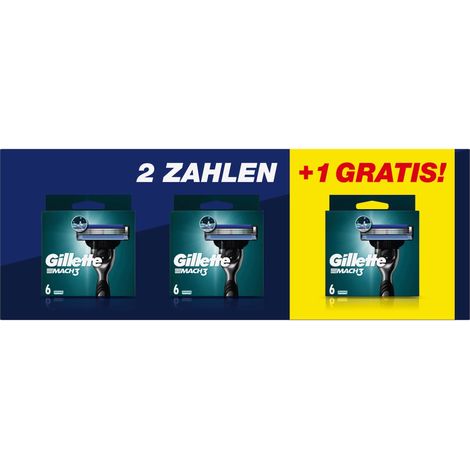 Gillette Mach3 Systemklingen 6er 3 für 2 Aktion Ersatzklingen