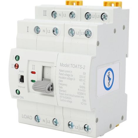 Commutateur de transfert automatique 4 pôles 32A, inverseur de source pour groupe électrogène, 110V AC, double alimentation (1/5)