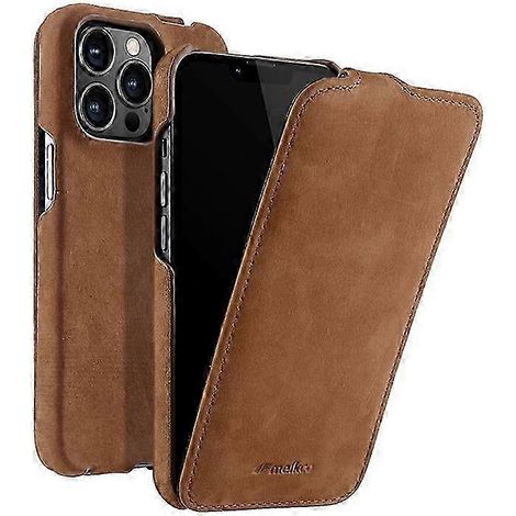 ELKCO Echtleder-Hülle für iPhone 12/12 Pro – Litschi-farbene, strukturierte PC-Hülle, Hochformat, robuster Schutz (1/5)