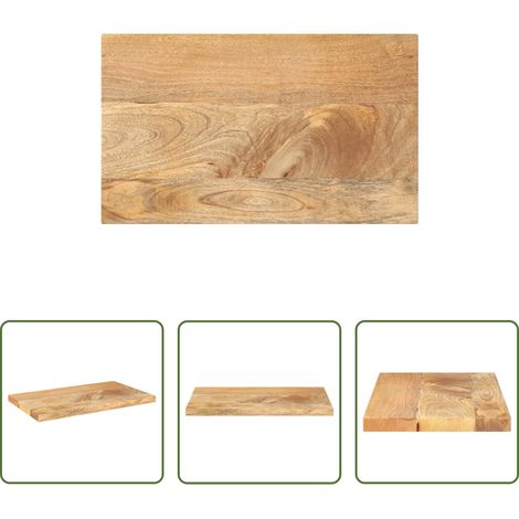 vidaXL Tablero de mesa rectangular madera maciza mango 60x30x2,5 cm (1/5)
