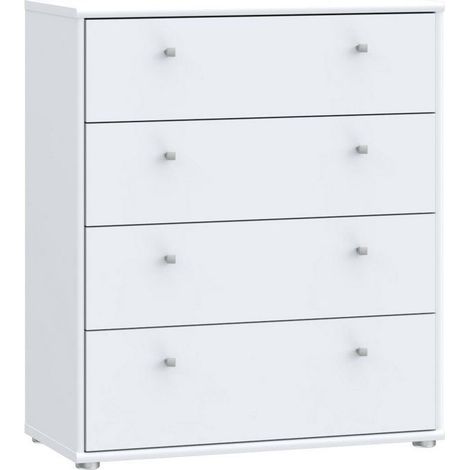 Commode TEMPRA 4 Tiroirs - Décor blanc L 73,7 × P 34,8 × H 85,5 cm (1/5)