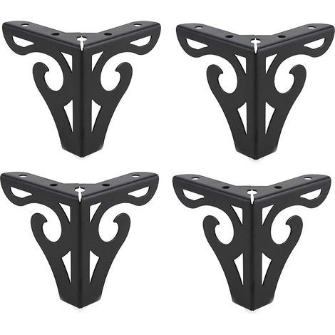 [MAI USATO]4 gambe per mobili da 4 pollici, gambe per divani in metallo in stile moderno, piedini triangolari per divani, sedie, armadietti, tavoli (neri) (1/5)