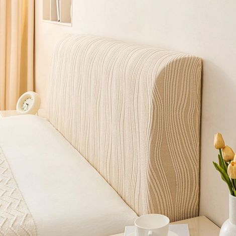 Housse de Tete de Lit Anti-poussière Elastiqu, Housse Tete de Lit Extensible, Moderne Housse de Protection Tête de Lit Déhoussable et Lavable(Cream Color,150cm(140-160cm)) (1/3)