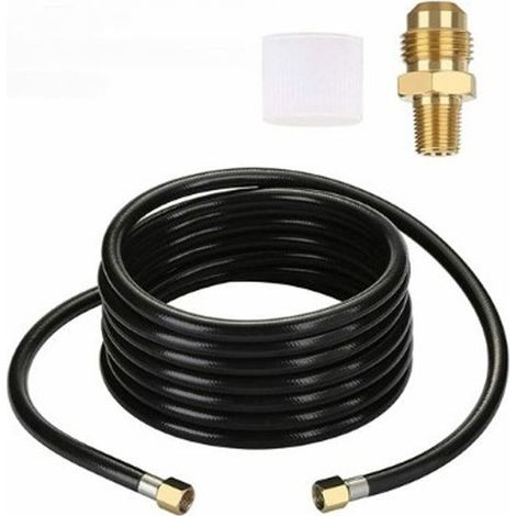 Tuyau de propane robuste de 1,5 m POL vers 6,35 mm, évasements mâles inversés pour remorque, camping et grillades, usage quotidien, tuyau de rechange