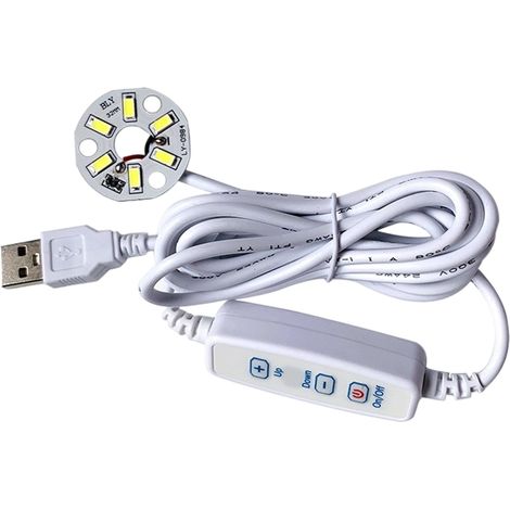Lampe LED 5V lumineuse avec interrupteur à fil et variateur d'intensité, anneau rond, longue portée, pour une utilisation intérieure et extérieure, idéale pour l'apprentissage et le travail. Lampe de (1/5)