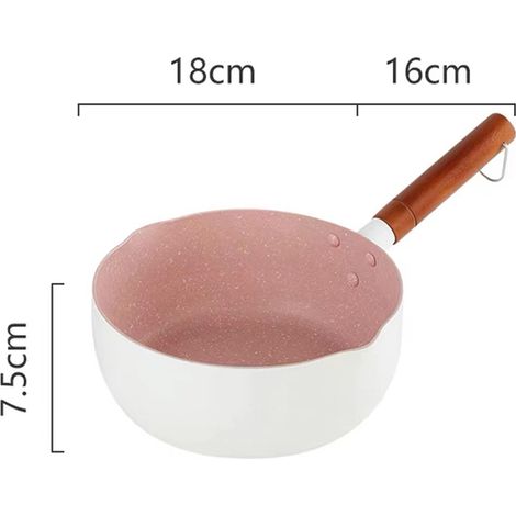 Casserole japonaise antiadhésive pour soupes de nouilles au lait, aliments pour bébés, blanche, 18 cm (1/5)