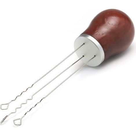 RGE Aiguille de café d'aiguille de poudre d'artefact auxiliaire de Machine à expresso d'acier inoxydable avec la poignée en bois (1/5)