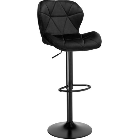 Taburete de bar Gordon Black, terciopelo negro (1/5)