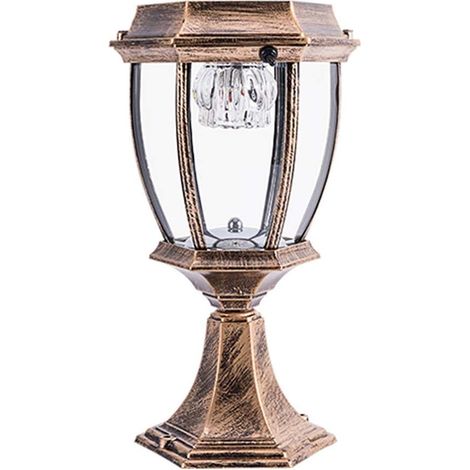 Creative Art Design Rétro Lumière Solaire Extérieure Colonne Lampe Frontale Lampe De Patio Applique Murale Étanche Porte Pilier Lampe Paysage Villa Jardin Décoration Extérieure 20 CM  35 CM