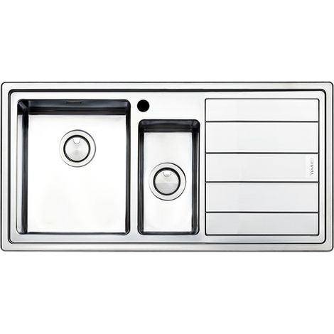 Samet Lavello cucina SAXT332 2 vasche e gocciolatoio destro 100x50 cm (1/2)