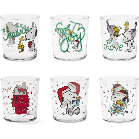 Lot de 6 verres en verre de Noël, décorés avec et, 350 ml, 8,5 x 8,8 cm, lavables au lave-vaisselle (1/5)