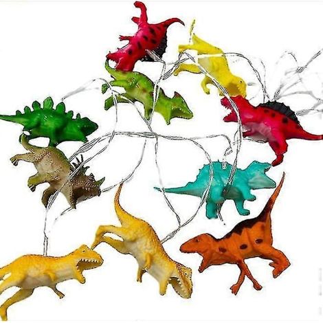 Lichterkette mit Dinosauriermotiv, Dinosaurier-Schlafzimmerdekoration für Jungen, Dinosaurierlampe für Partys, Zelte, Gärten, Terrassen, 3 m, 20 LEDs