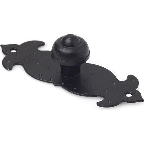 Pomo en acero con acabado negro forja, dimensiones: 98x35x24mm -