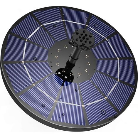 3,5-W-Schwimmbrunnen mit Solarantrieb für Gartenteiche – Solarpumpe mit integriertem Akku und 6 verstellbaren Düsen