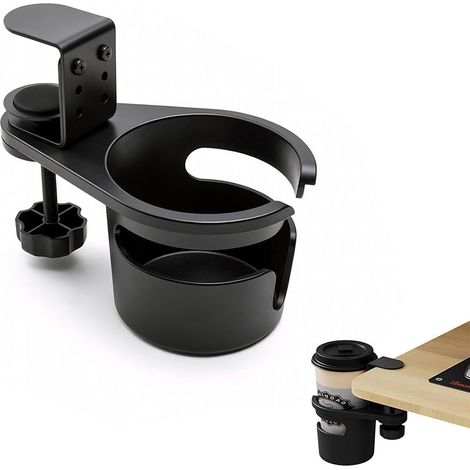 Porte-gobelet de table en plastique, rotatif, pour bureau, avec égouttoir, convient pour les gobelets à eau, les gobelets isothermes, les gobelets et les tasses à café (1/5)