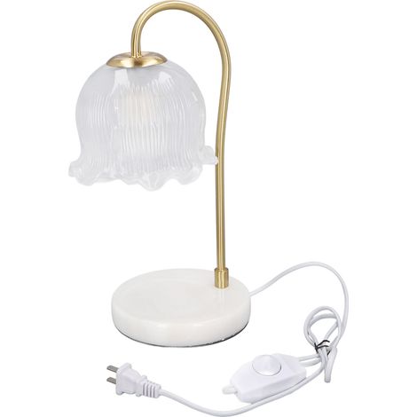 Lampe chauffe-bougie en verre effet marbre, à intensité variable, avec 2 ampoules, idéale pour les cadeaux de Noël et les pendaisons de crémaillère. Décoration pour la maison et la chambre. Prise US 1 (1/5)