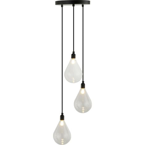 Home Deluxe Lámpara colgante de cristal CELIA Transparente - 3 luces