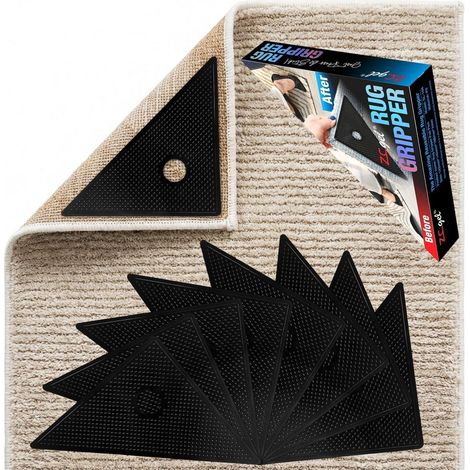 Teppichunterlage selbsthaftend & waschbar – 8x Antirutsch Pads mit PU-Gel Haftung (1/5)