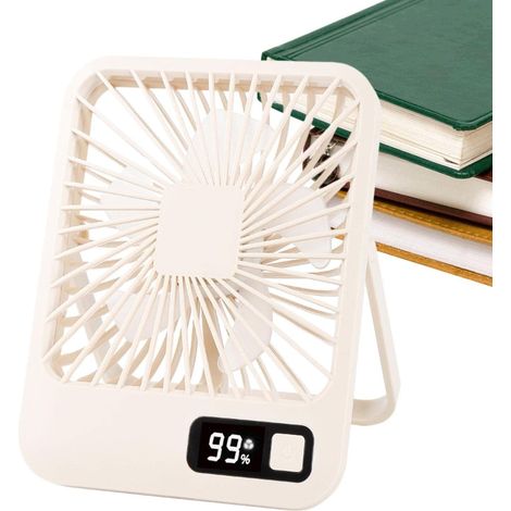 Ventilateur de bureau USB, ventilateur de circulation d'air ambiant, ventilateur de refroidissement portable rechargeable, grand débit d'air, silencieux, alimentation USB, 5 vitesses (1/5)