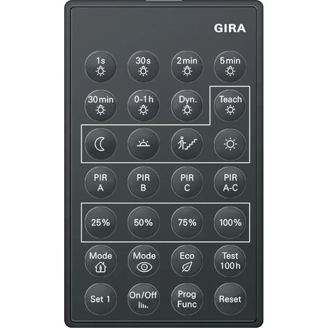 Gira IR-Fernbedienung PIR 1 Zubehör [238200], 2382 00 (1/2)