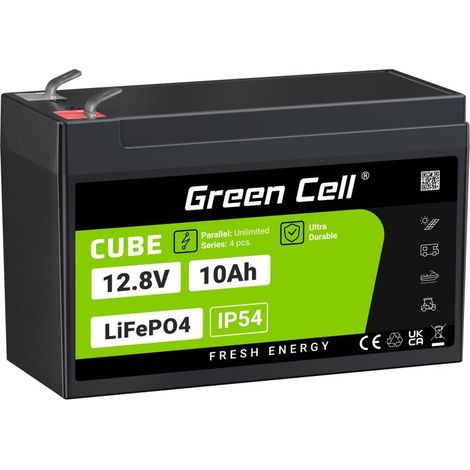 Batterie pour onduleur Green Cell LFPGC12V10AH Lithium Fer Phosphate (LiFePO4) 12,8 V 10 Ah (1/3)