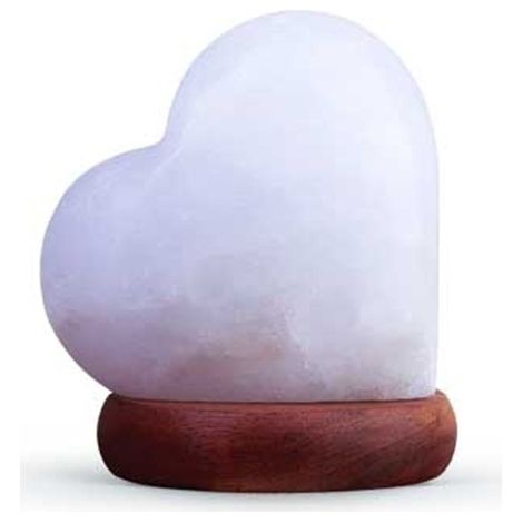 Lampada di Sale Himalayano USB Bianco naturale a forma di Cuore 600gr