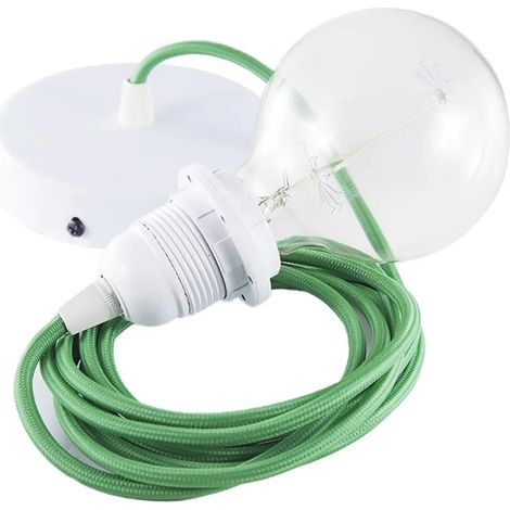 Lampe suspension creative cables rm06 20x20 cm cuivre vert (1/3)