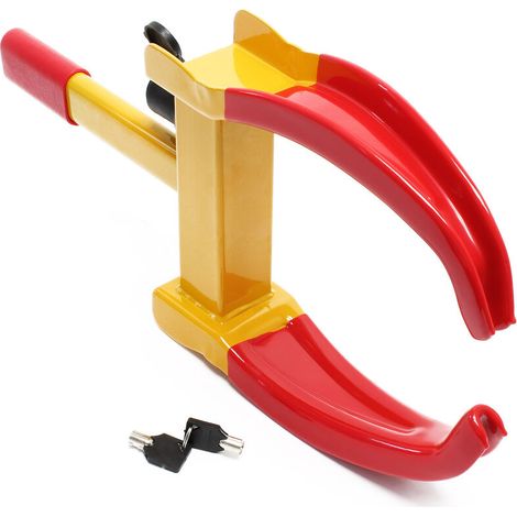 Sabot roue voiture 480x245x73 mm inox avec 2 clés, serre-câble antivol (1/4)