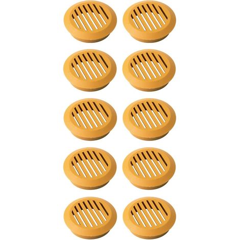 Cyclingcolors – Grille d'aération VMC ronde en plastique 49mm – Hauteur 16,5mm – Ventilation plafond et mur – Cache protection hêtre – Lot de 10