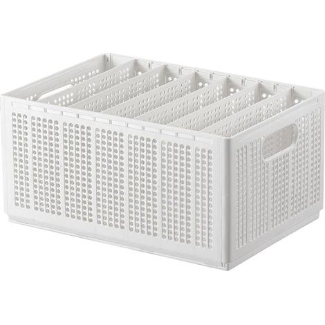 Boîte de rangement pliable pour pantalons, blanc pur, avec séparateurs ajustables, robuste et compartimentée, idéale pour la chambre à coucher et la penderie. Grand format : 7 compartiments et 6 clois (1/5)