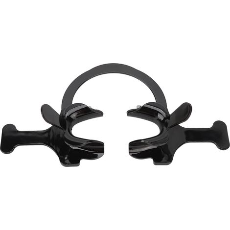 Ouvre-bouche dentaire noir en forme de C, écarteur de joue professionnel pour usage clinique, rétracteur buccal réutilisable. (1/5)