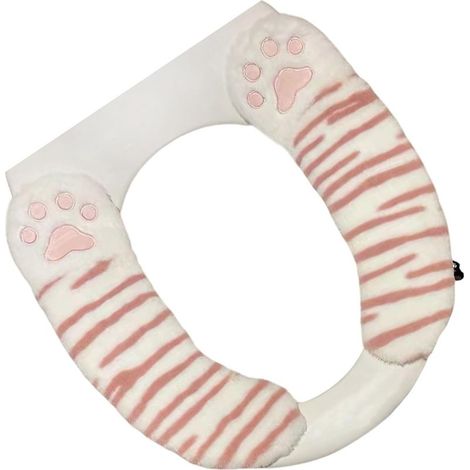 paia di cuscini per sedile WC, simpatici cuscini invernali per sedile WC, copri sedile WC con maniglia, cuscini lavabili in peluche per sedile WC modello G (1/5)