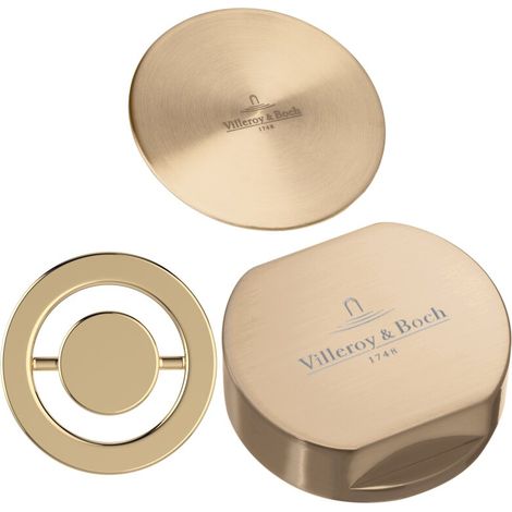 Villeroy & Boch Zubehör-Set bestehend aus: Cap Ventilabdeckung, Abdeckkappe für Überlauf, Abdeckkappe für Einzeldrehgriff rund, in Gold