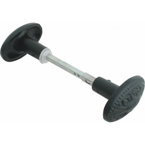 Pomo doble de hierro fundido negro para escuadras de 6 y 7 mm