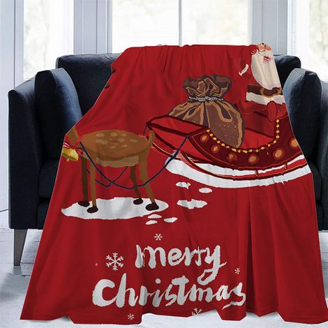 Couverture De Noël - Flanelle Polyester Imprimée Numériquement - Pour Canapé Lit Voiture - 150 x 200 cm - 1 Pièce (1/5)