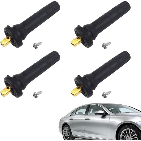 Capteur de Pression des Pneus, 4 Valves TPMS Anti-Explosion en Caoutchouc et Métal pour Voiture, Haute Fiabilité, Performance Stable et Longue Durée de Vie, Kit Complet pour Véhicules Automobiles (1/5)