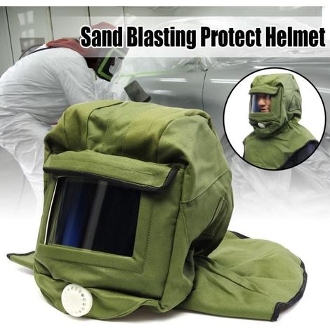 NEUFU Masque Casque Protection Lentille Sablage Sableuse Sable Anti Poussière Vent (1/4)