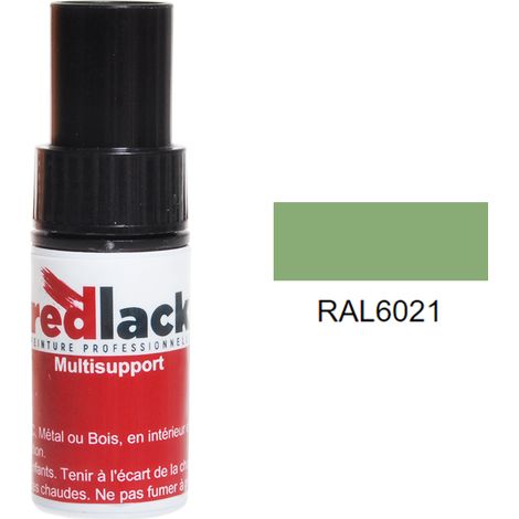 Flacone per ritocchi con pennello 9ml – RAL 6021 – Verde pallido – lucido – multisupporto – Redlack