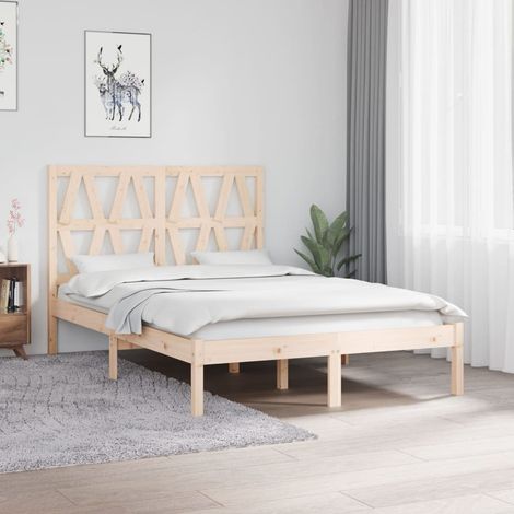 Bed Frame without Mattress Solid Wood Small Double vidaXL (1/5)