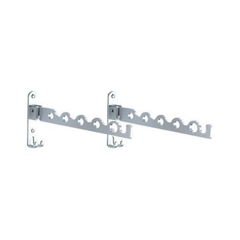 Cintre Mural, Pliant Porte Manteau Rail Séchage Sèche-Linge Mural pour Salle de Bains, Chambre, Coucher de Blanchisserie (Argent, X2) (1/5)