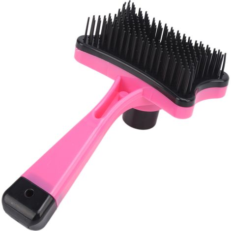 Cepillo para mascotas Toivize: Elimina el pelo muerto y los enredos, mejora la circulación sanguínea en gatos y perros – Rojo Rosado (1/5)