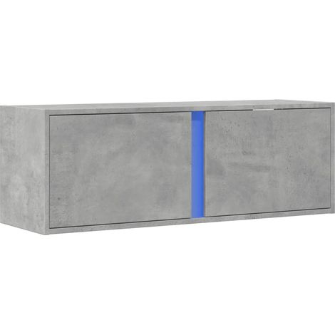 Mueble TV multimedia estante para televisión buffet para televisión comedor salón dormitorio de pared con luces LED 100 x 31 x 35 cm gris 020027840 (1/5)