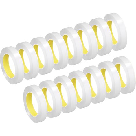15 Rouleaux Ruban Adhésif Double Face 0,1 mm Épaisseur 20 mm Largeur 5 m Longueur Acrylique Transparent Forte Adhérence pour Fixation (1/5)