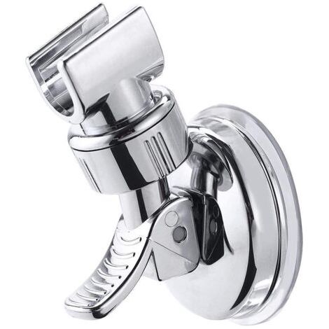 2 pièces forte ventouse support de douche base salle de bain pommeau de douche prise murale fixe pommeau de douche en plastique galvanoplastie étagère murale