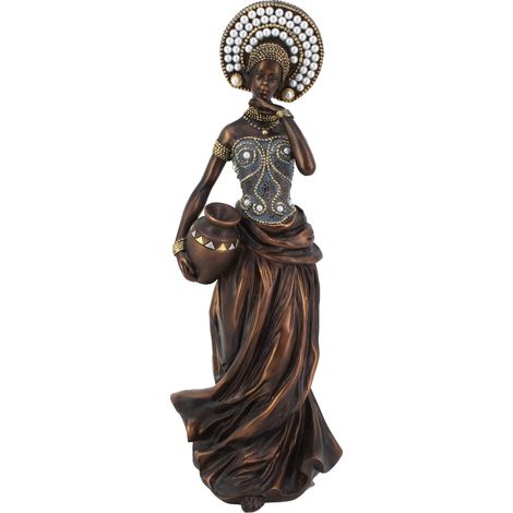 Dekorative ethnische afrikanische Figur aus Kunstharz – Elefantenskulptur für Zuhause, 35 cm, originelles und handgefertigtes Geschenk