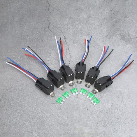 Relais électroniques automobiles avec fusible de sécurité, prises normalement ouvertes 30 A/12 V CC (1/5)